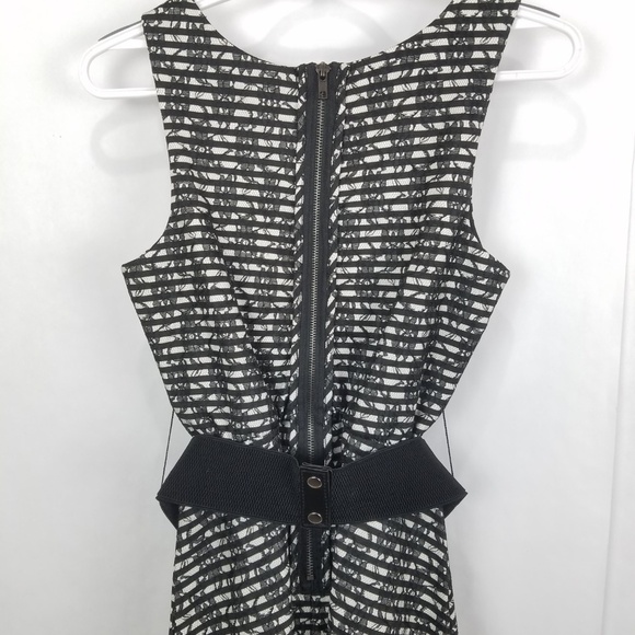 HeartSoul Dress XS Striped Sleeveless Fit n Flare Mini with Lace Overlay - Picture 4 of 6